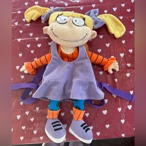 Rugrats RARE Vintage‎ Angelica Pickles Plush Backpack Zip Nickelodeon big head